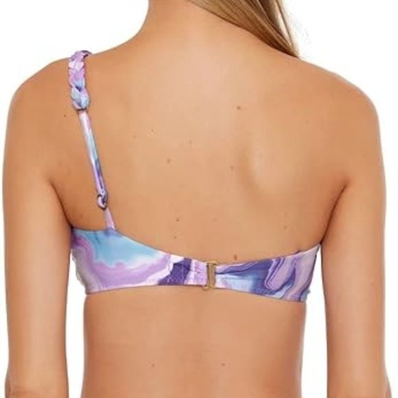 Becca Blue Agate Kimberly Asymmetrical Swim Bikini Top Size Medium - Picture 11 of 11